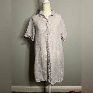 C&C California 100% Linen Grey Shirt Dress Size XL